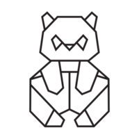 design de ilustração de origami panda. arte de linha geométrica para ícone, logotipo, elemento de design, etc png