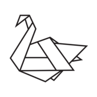 Schwan-Origami-Illustrationsdesign. Strichzeichnungen geometrisch für Symbol, Logo, Designelement usw png