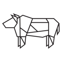 buffalo origami illustration design. line art geometric for icon, logo, design element, etc png