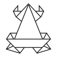 diseño de ilustración de origami de rana. arte lineal geométrico para icono, logotipo, elemento de diseño, etc. png