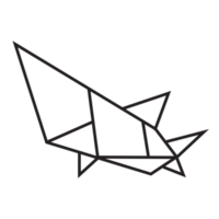 conception d'illustration d'origami de poisson. dessin au trait géométrique pour icône, logo, élément de conception, etc. png