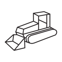 conception d'illustration d'origami de bulldozer. dessin au trait géométrique pour icône, logo, élément de conception, etc. png