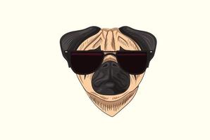 bulldog mascot with cool glasses vector