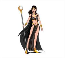 Warrior girl vector illustration on white background