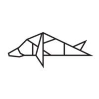 fish origami illustration design. line art geometric for icon, logo, design element, etc png