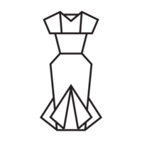 Kleid-Origami-Illustrationsdesign. Strichzeichnungen geometrisch für Symbol, Logo, Designelement usw png