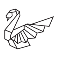 goose origami illustration design. line art geometric for icon, logo, design element, etc png