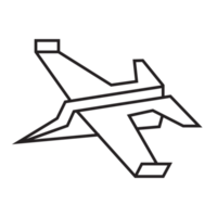 Jet origami illustrazione design. linea arte geometrico per icona, logo, design elemento, eccetera png