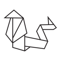 Schlangen-Origami-Illustrationsdesign. Strichzeichnungen geometrisch für Symbol, Logo, Designelement usw png