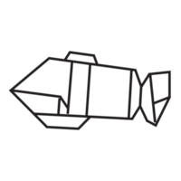 Fisch-Origami-Illustrationsdesign. Strichzeichnungen geometrisch für Symbol, Logo, Designelement usw png