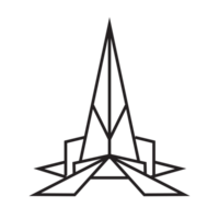 rocket origami illustration design. line art geometric for icon, logo, design element, etc png