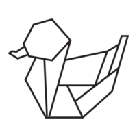 conception d'illustration d'origami de canard. dessin au trait géométrique pour icône, logo, élément de conception, etc. png