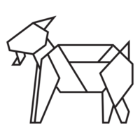 goat origami illustration design. line art geometric for icon, logo, design element, etc png