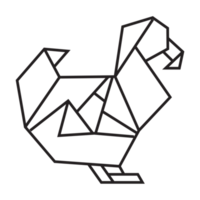diseño de ilustración de origami de pato. arte lineal geométrico para icono, logotipo, elemento de diseño, etc. png