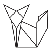 Katzen-Origami-Illustrationsdesign. Strichzeichnungen geometrisch für Symbol, Logo, Designelement usw png