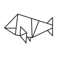 diseño de ilustración de origami de pescado. arte lineal geométrico para icono, logotipo, elemento de diseño, etc. png
