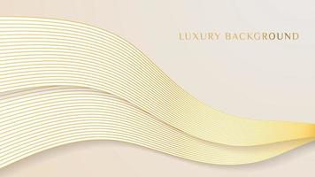 Elegant background with line golden elements Realistic luxury paper cut style 3d modern concept vector