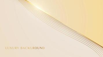 Elegant background with line golden elements Realistic luxury paper cut style 3d modern concept vector