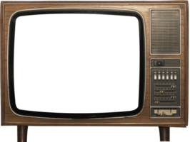 televisão vintage com tela cortada no isolado png