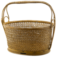 Empty wicker basket isolated png