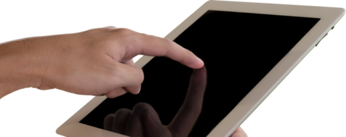 Hand holding tablet isolate png