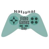 National Video Games Day, idea for a banner or postcard with a themed design vector