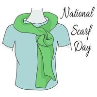 National Scarf Day, idea for poster, banner or postcard, fashionable item of clothing vector
