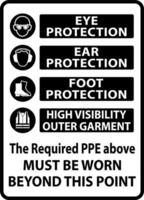 The Required PPE Must Be Worn Sign vector