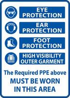 PPE Must Be Worn In This Area Sign vector
