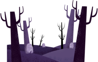 ilustración de paisaje aterrador, halloween png