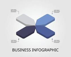 step chart template for infographic for presentation for 4 element vector