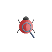 3D Isolated Computer Bug Icon png