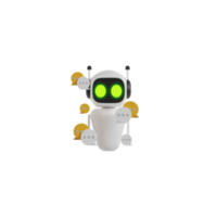 3d Isolated Customer Service Robot Icon png