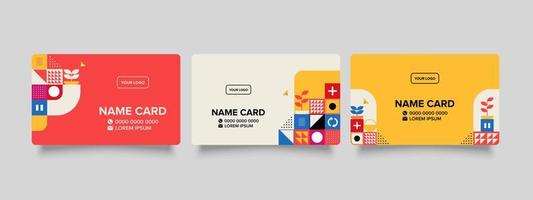 Name card with simple shape vector