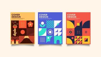 cover design with mosaic simple shape vector