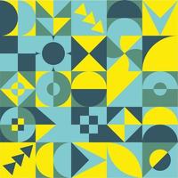 Abstract geometric Bauhaus pattern design. Vector circle, triangle and square lines color art design. Colorful Bauhaus background pattern