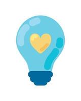 heart inside bulb vector
