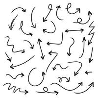 hand drawn Arrows icons Set. arrow icon with various directions. Doodle vector illustration. isolated on a white background