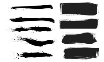 set of vector brush stroke background. grunge backdrop, dirty banner. isolated on white background