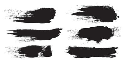 set of vector brush stroke background. grunge backdrop, dirty banner. isolated on white background