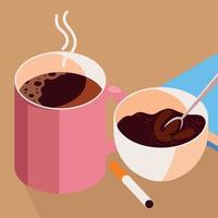 hot coffee cup vector