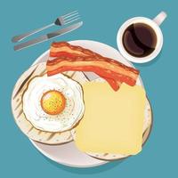 breakfast egg and cheese vector