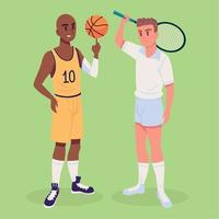 jugadores de baloncesto y tenis vector