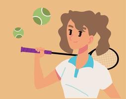 player female tennis vector