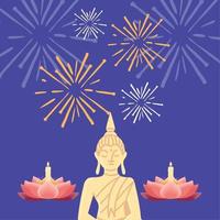 Loy krathong festival traditional vector