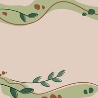 Aesthetic Abstract Shape with Leaves Elements for Square Social Media Posts Templates Background vector