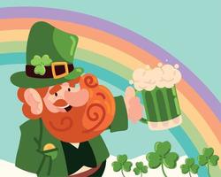 feliz dia de san patricio duende vector