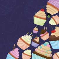 cupcakes diferentes sabores vector