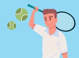 athletic player tennis with racket vector