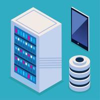 set icons storage tech vector